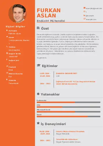 Endüstri Mühendisi CV Örnekleri cv indir